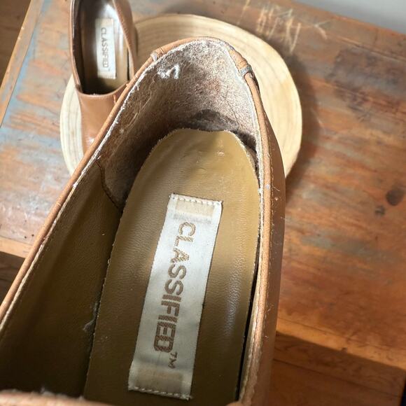 Vintage Tan 90’s Y2K platform Loafers Oxfords Tan Spice Girlies - Picture 11 of 11